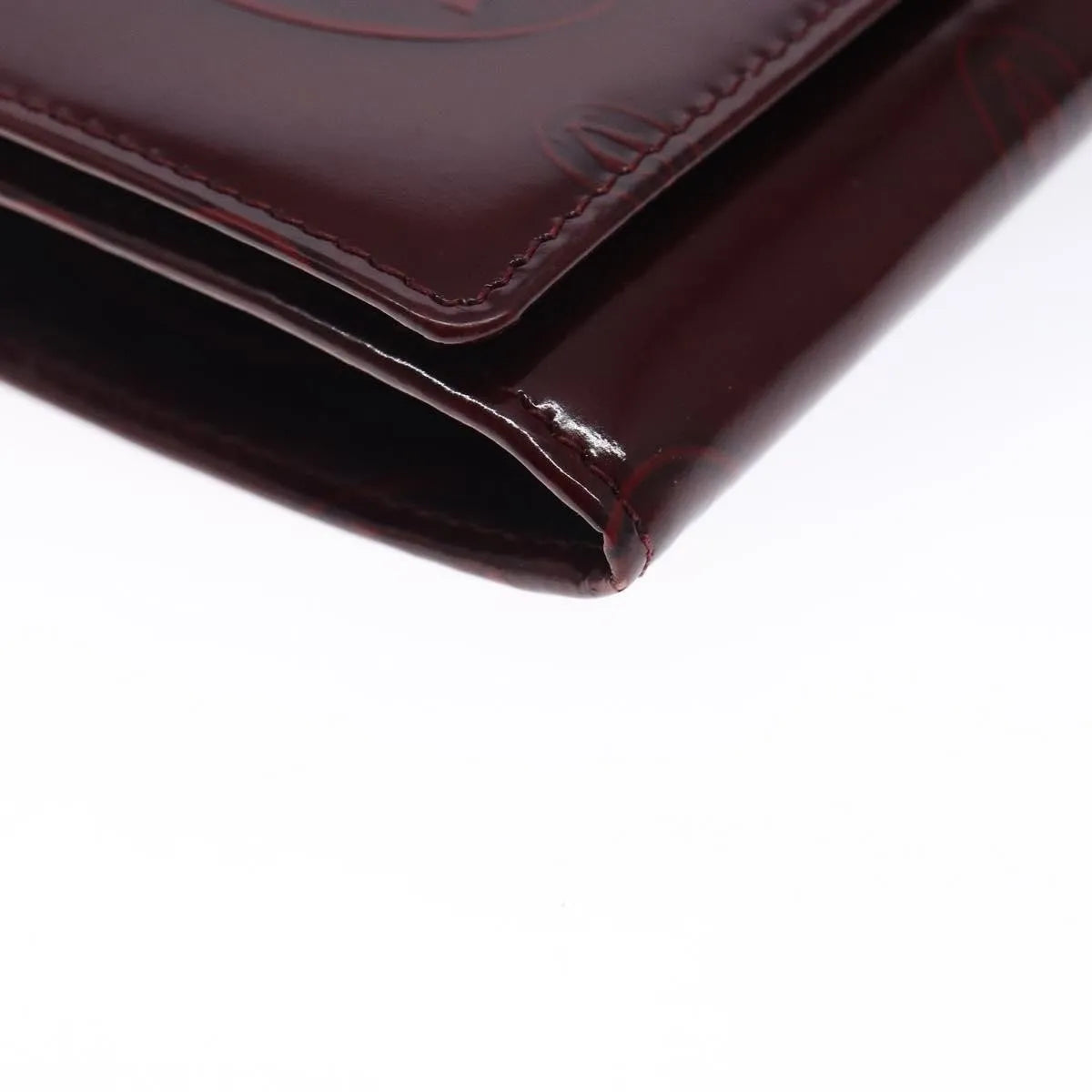 Cartier Happy Birthday Long Patent Leather Burgundy Patent_Leather Wallets Accessory (Pre-Owned)