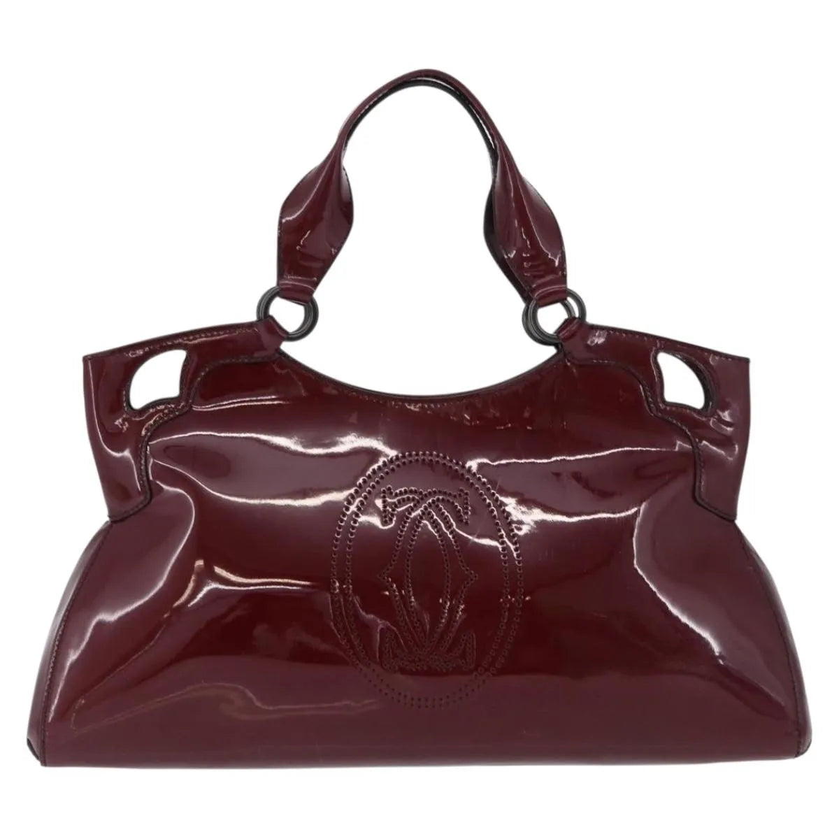 Cartier Marcello Patent Leather Burgundy Patent_Leather Handbag (Pre-Owned)