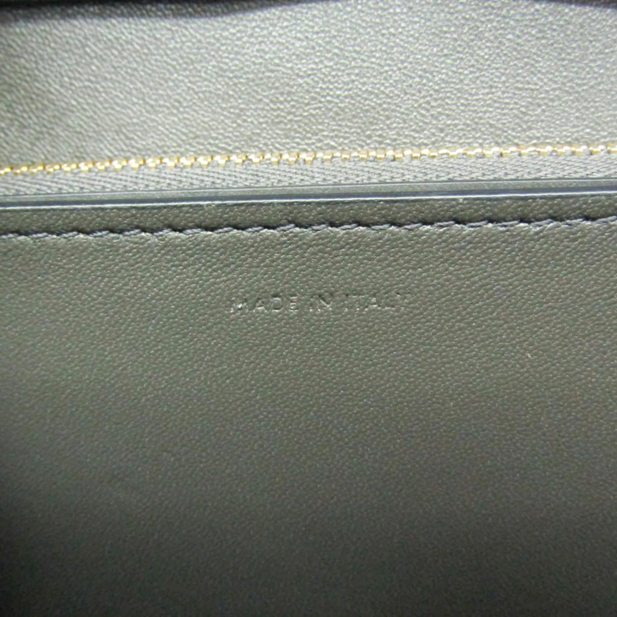 Celine Classic Box Bag Smooth Leather Gray Leather Shoulder Bag Bag (Pre-Owned)