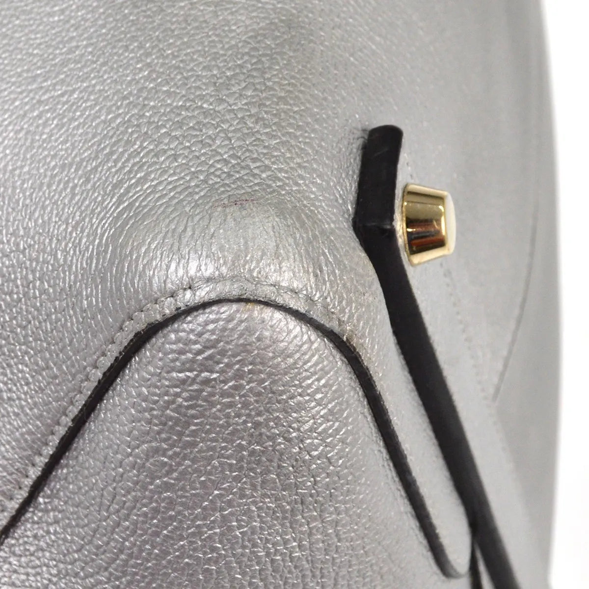 Christian Dior Open Bar Leather Silver Leather Handbag (Pre-Owned)