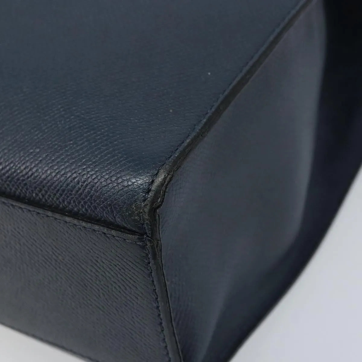 Celine Vintage Leather Navy Leather Shoulder Bag Bag (Pre-Owned)