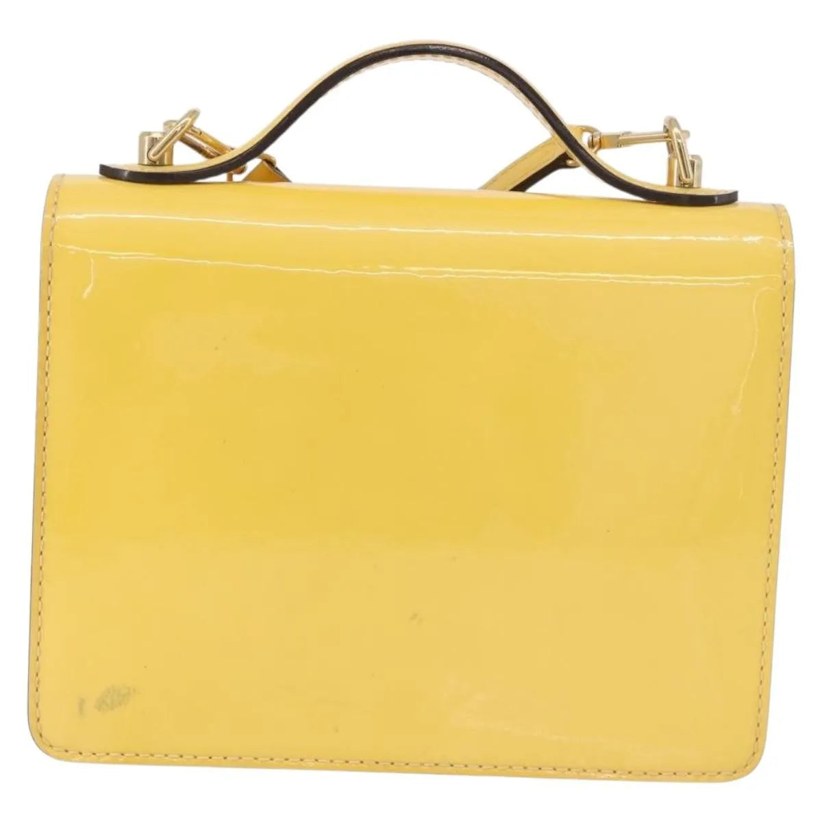 Louis Vuitton Monceau Vernis Yellow Patent_Leather Handbag (Pre-Owned)