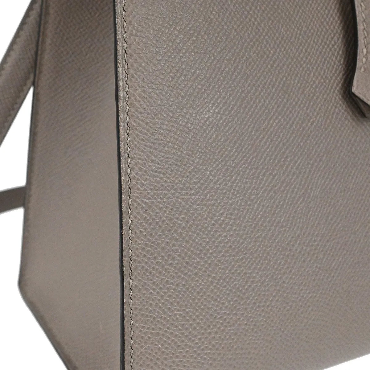 Hermes Kelly Grey Epsom With Gold Hardware Gray Leather Handbag (Pre-Owned)