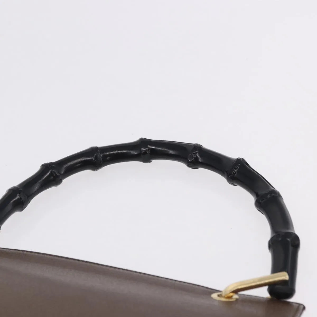 Gucci Vintage Bamboo Handle Leather Brown Leather Handbag (Pre-Owned)