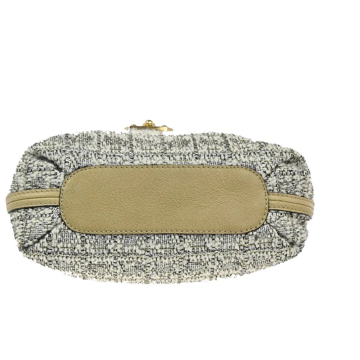 Chloe Elsie Tweed Leather Beige Tweed Shoulder Bag Bag (Pre-Owned)