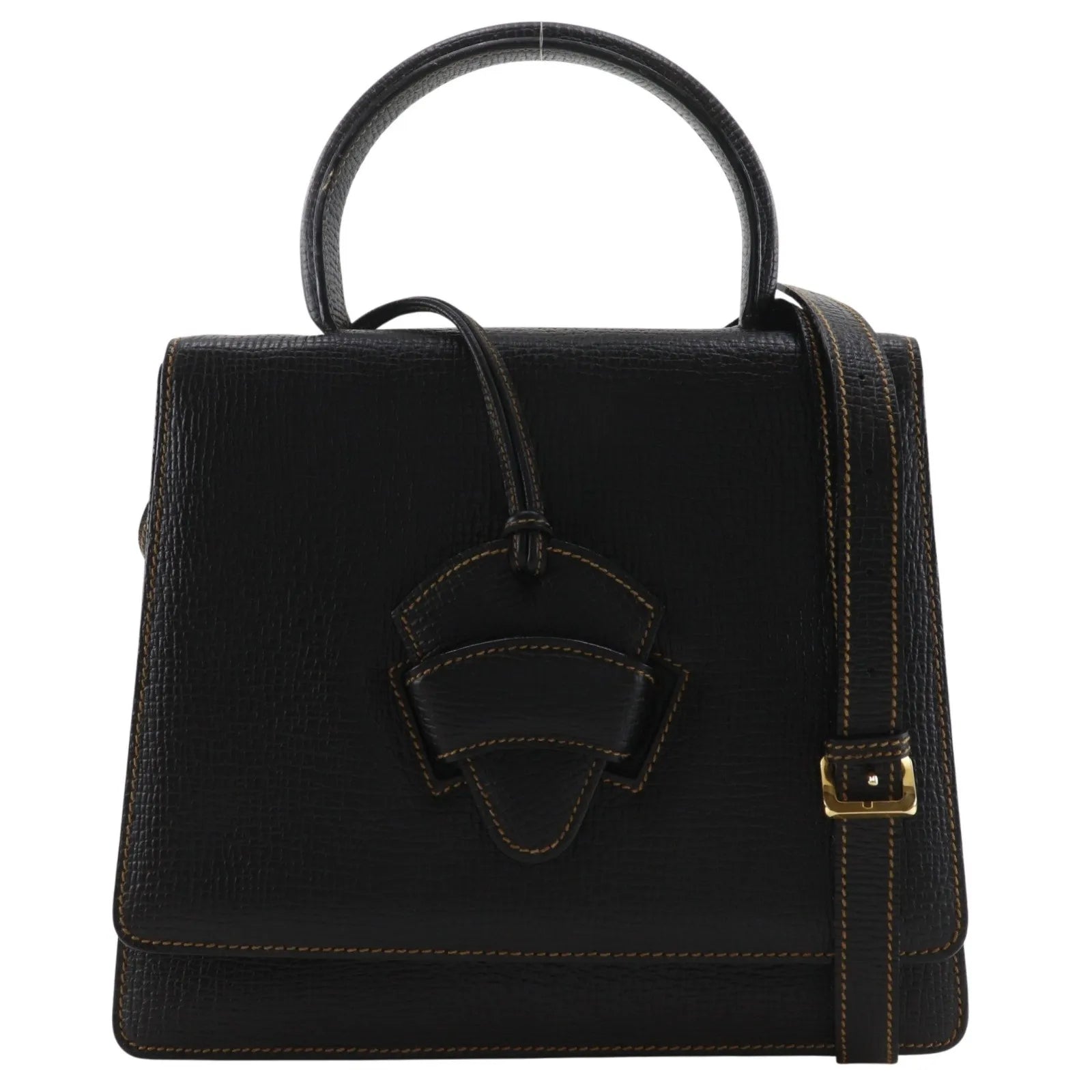 Loewe Barcelona Leather Black Leather Handbag (Pre-Owned)