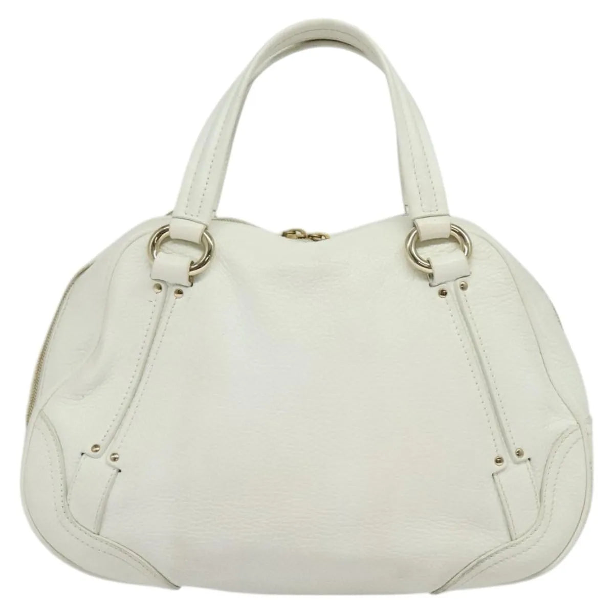 Celine Vintage Leather White Leather Handbag (Pre-Owned)