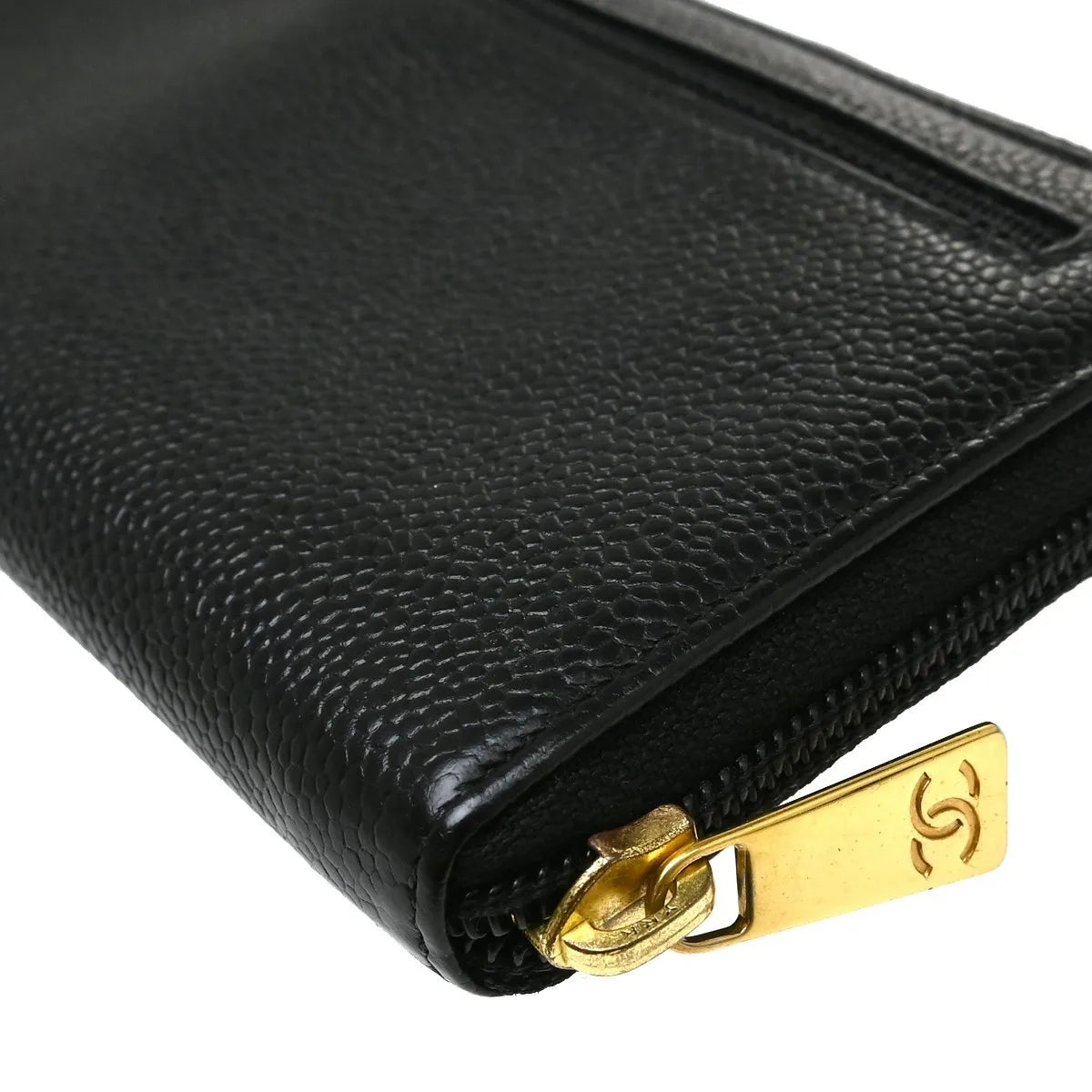 Chanel Timeless Cc Zipped Caviar Black Leather Wallets Accessory (Pre-Owned)