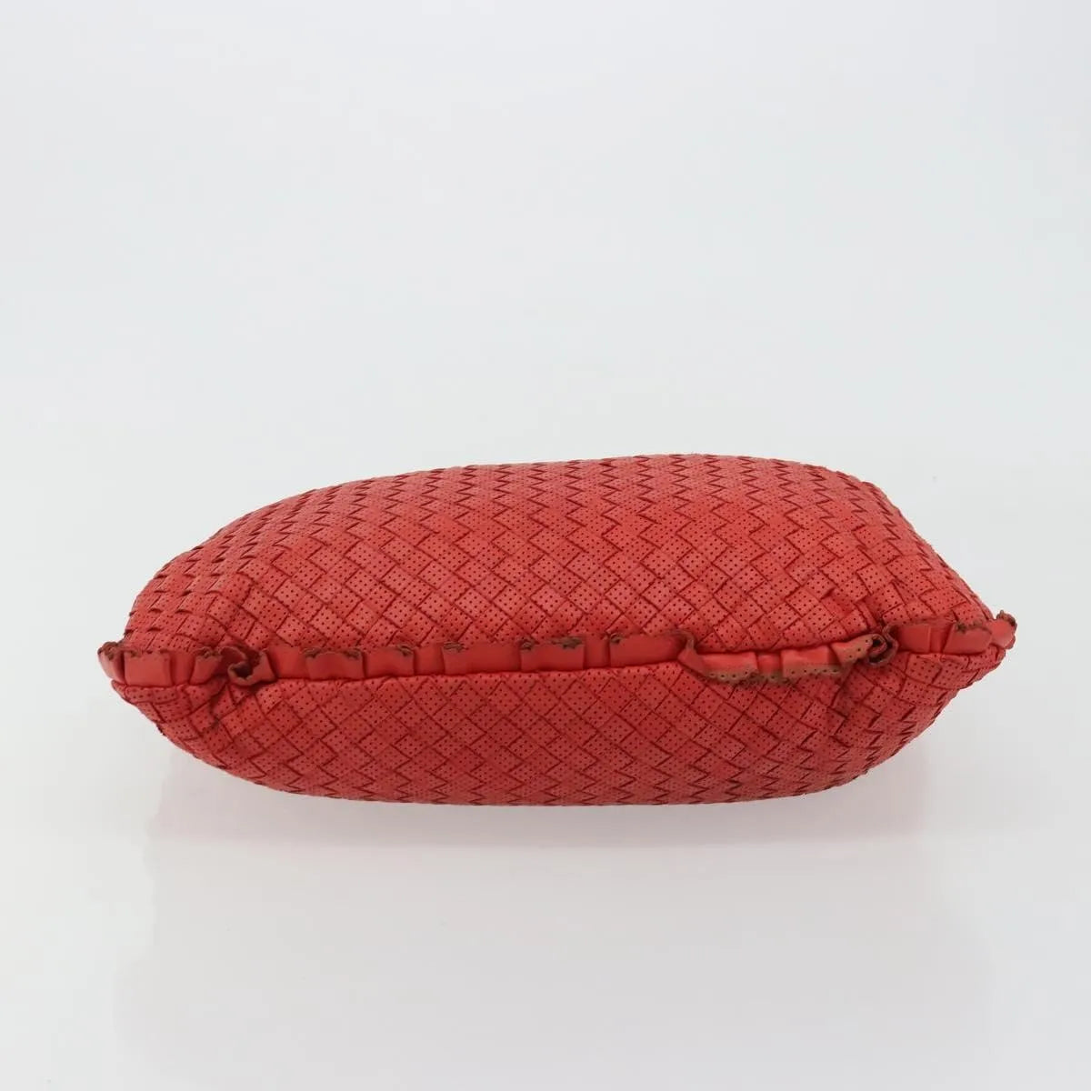 Bottega Veneta Intrecciato Shoulder Leather Red Leather Shoulder Bag Bag (Pre-Owned)
