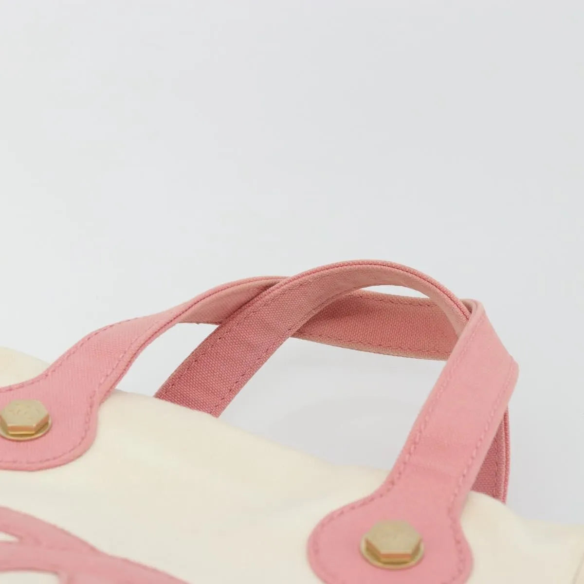 Chanel Vintage Cc Tote Canvas Beige Canvas Tote Bag Bag (Pre-Owned)