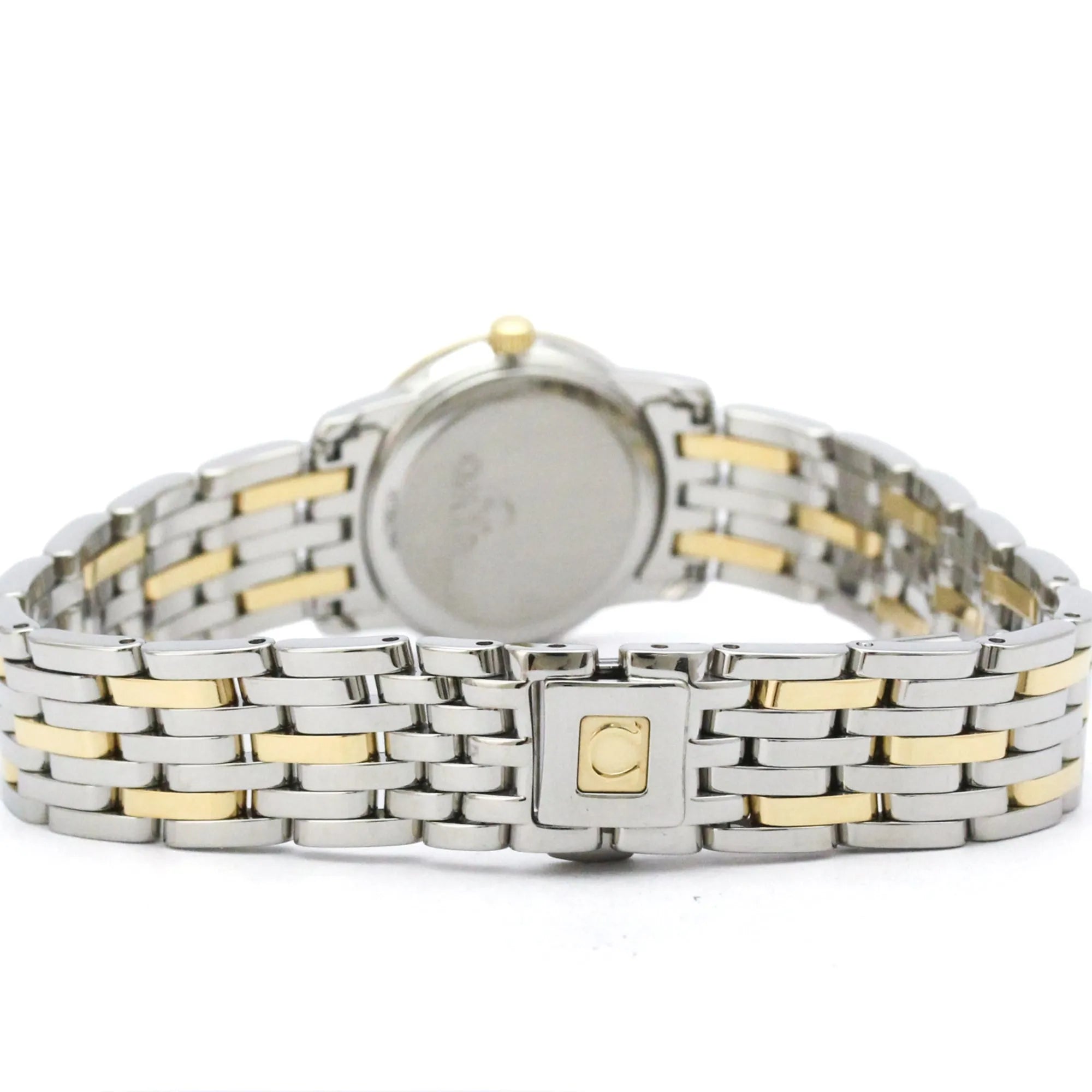 Omega De Ville Prestige Quartz Stainless Steel And Yellow Gold With Diamond Bezel And Markers Watch (Pre-Owned)