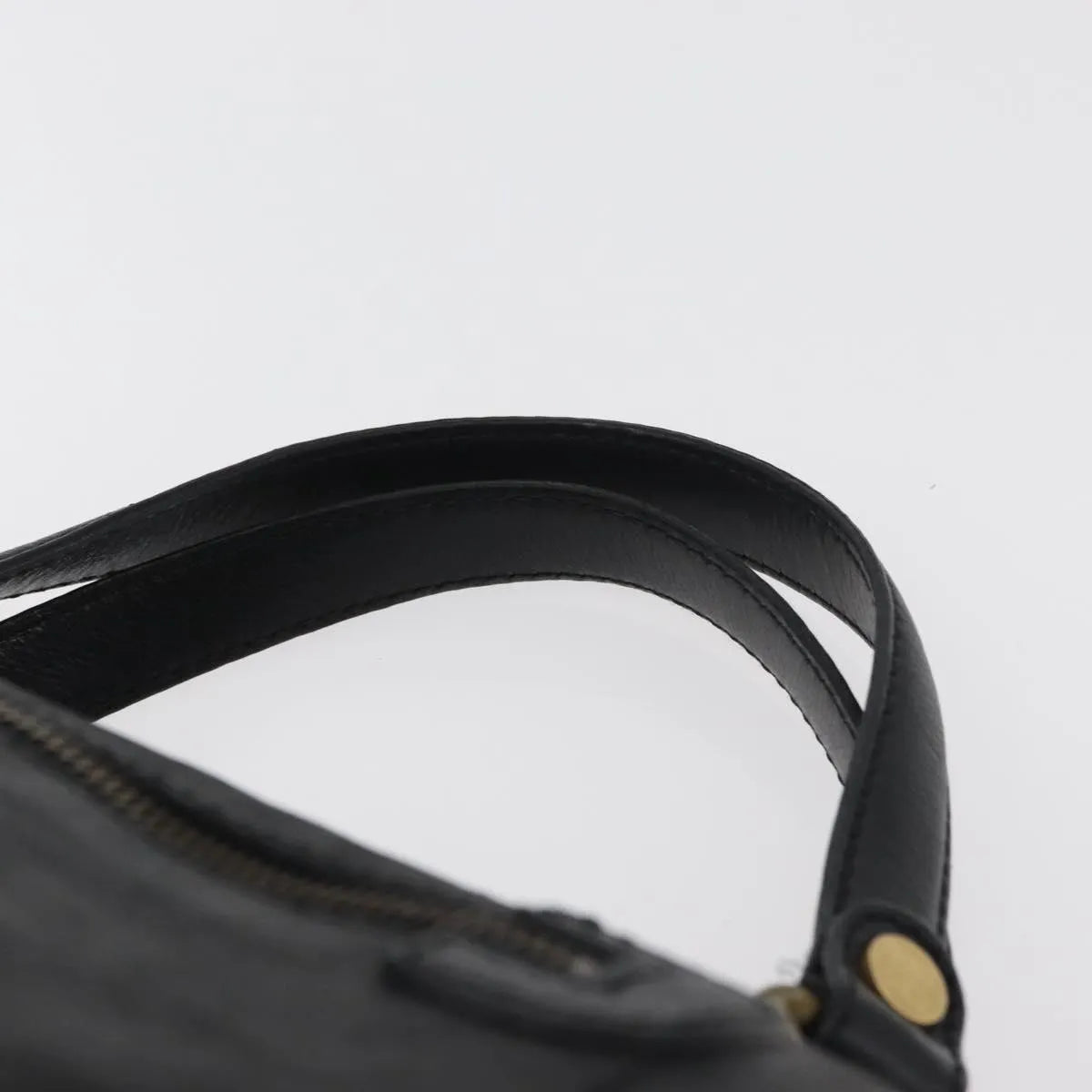 Celine Vintage Leather Black Leather Handbag (Pre-Owned)