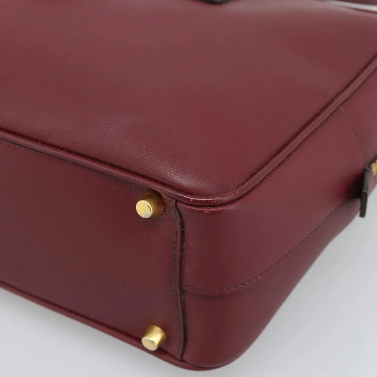 Prada Bauletto Saffiano Leather Red Leather Handbag (Pre-Owned)