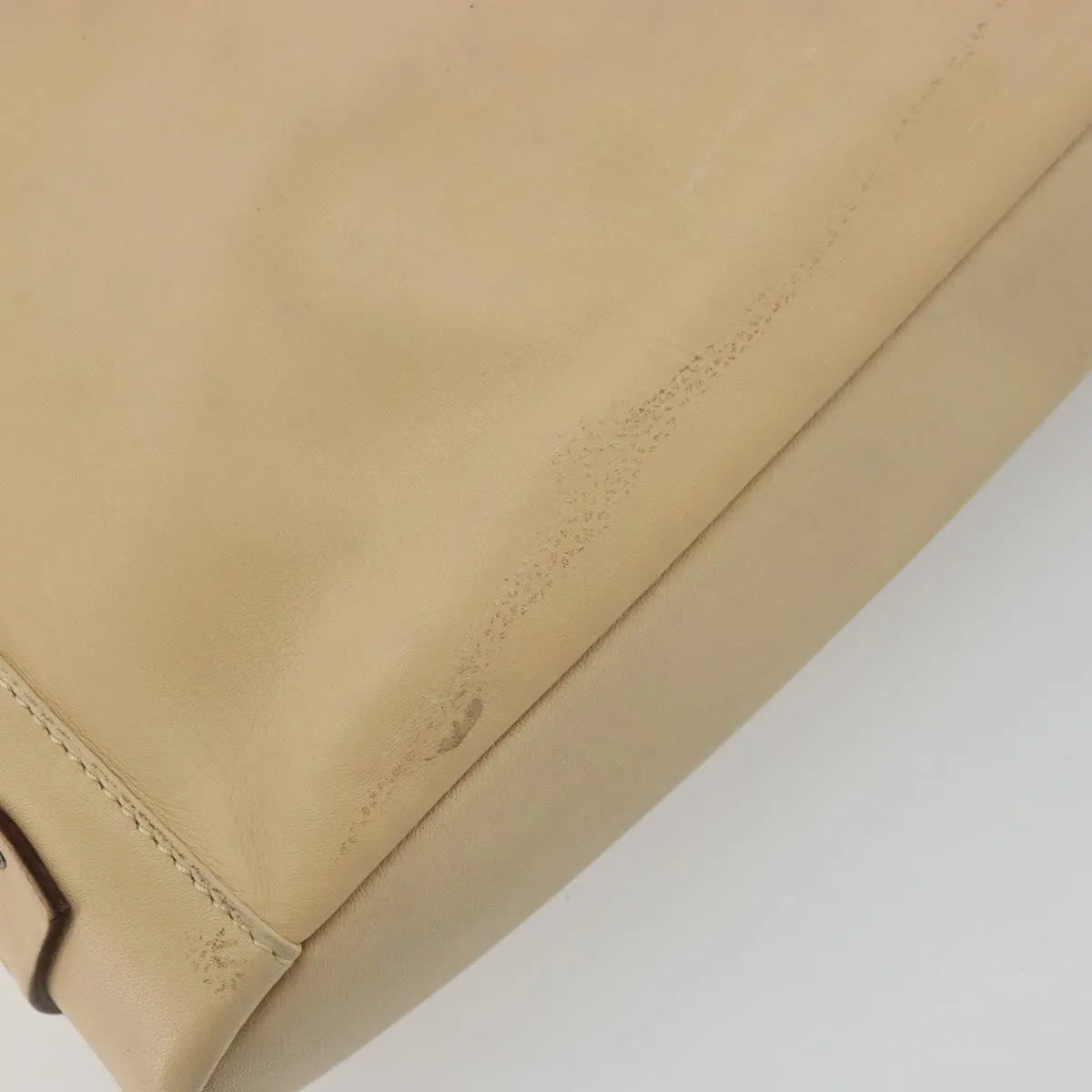 Gucci Vintage Flat Messenger Leather Beige Leather Shoulder Bag Bag (Pre-Owned)