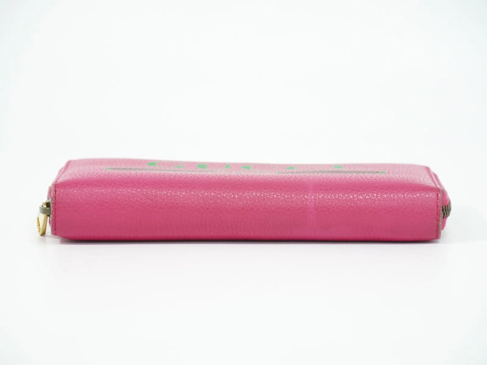 Gucci Vintage Logo Zip Around Leather Pink Leather Wallets Accessory (Pre-Owned)