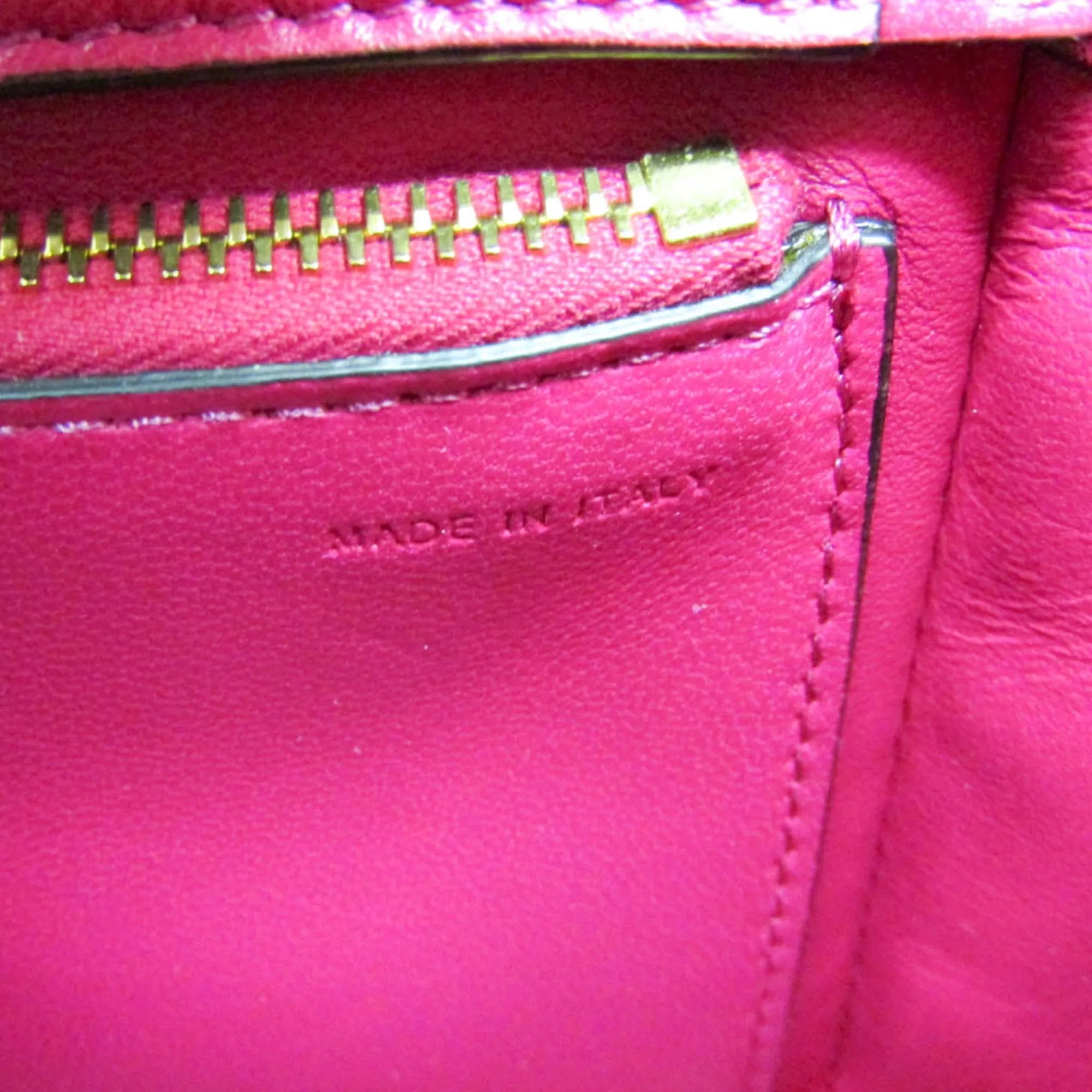 Valentino Garavani One Stud Top Handle Leather Pink Leather Handbag (Pre-Owned)