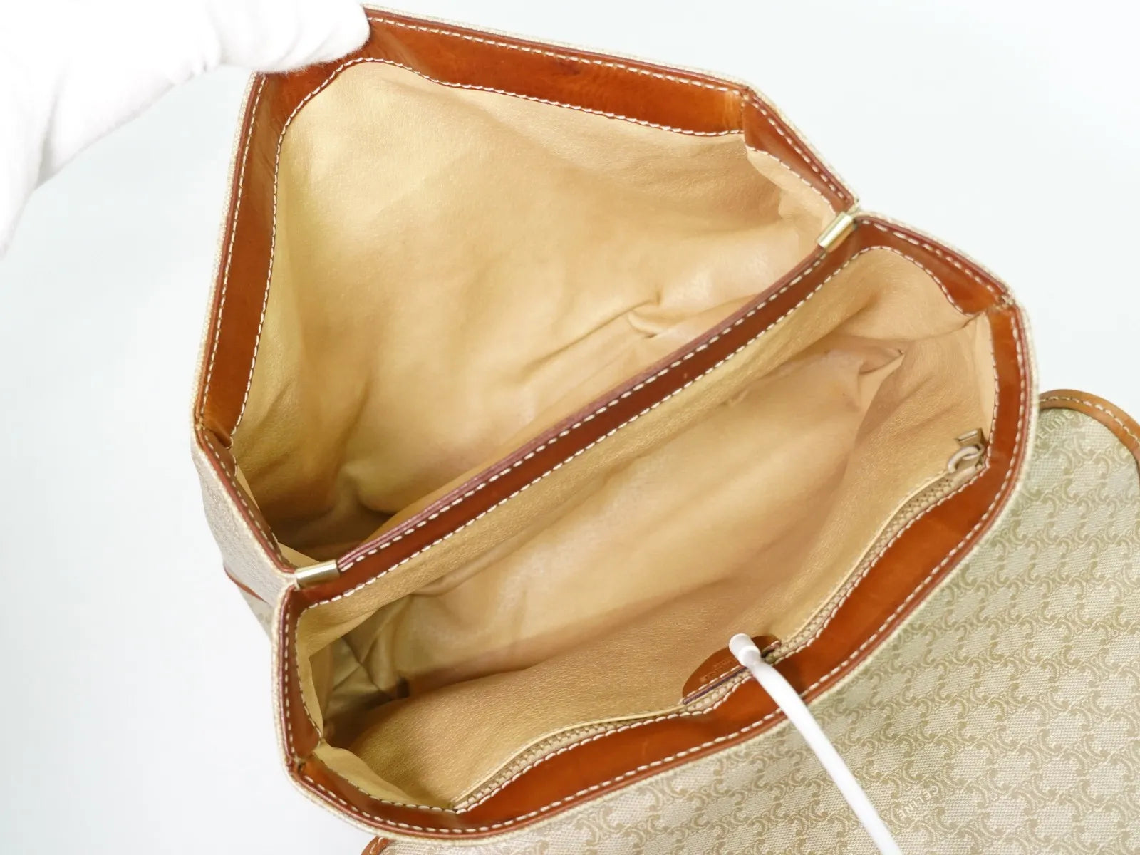 Celine Vintage Macadam Canvas Beige Pvc Shoulder Bag Bag (Pre-Owned)