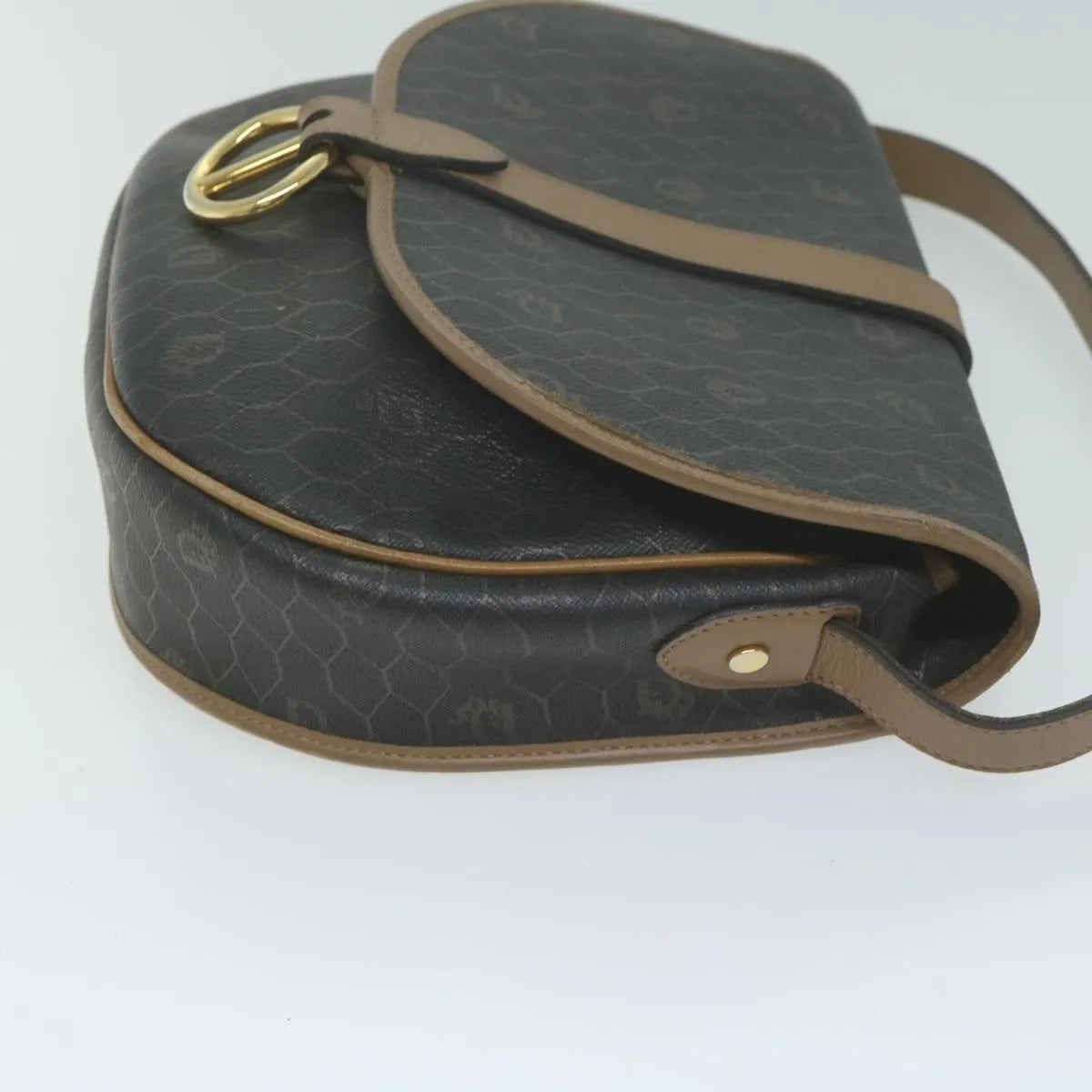 Christian Dior Vintage Cd Flap Canvas Black Canvas Shoulder Bag Bag (Pre-Owned)