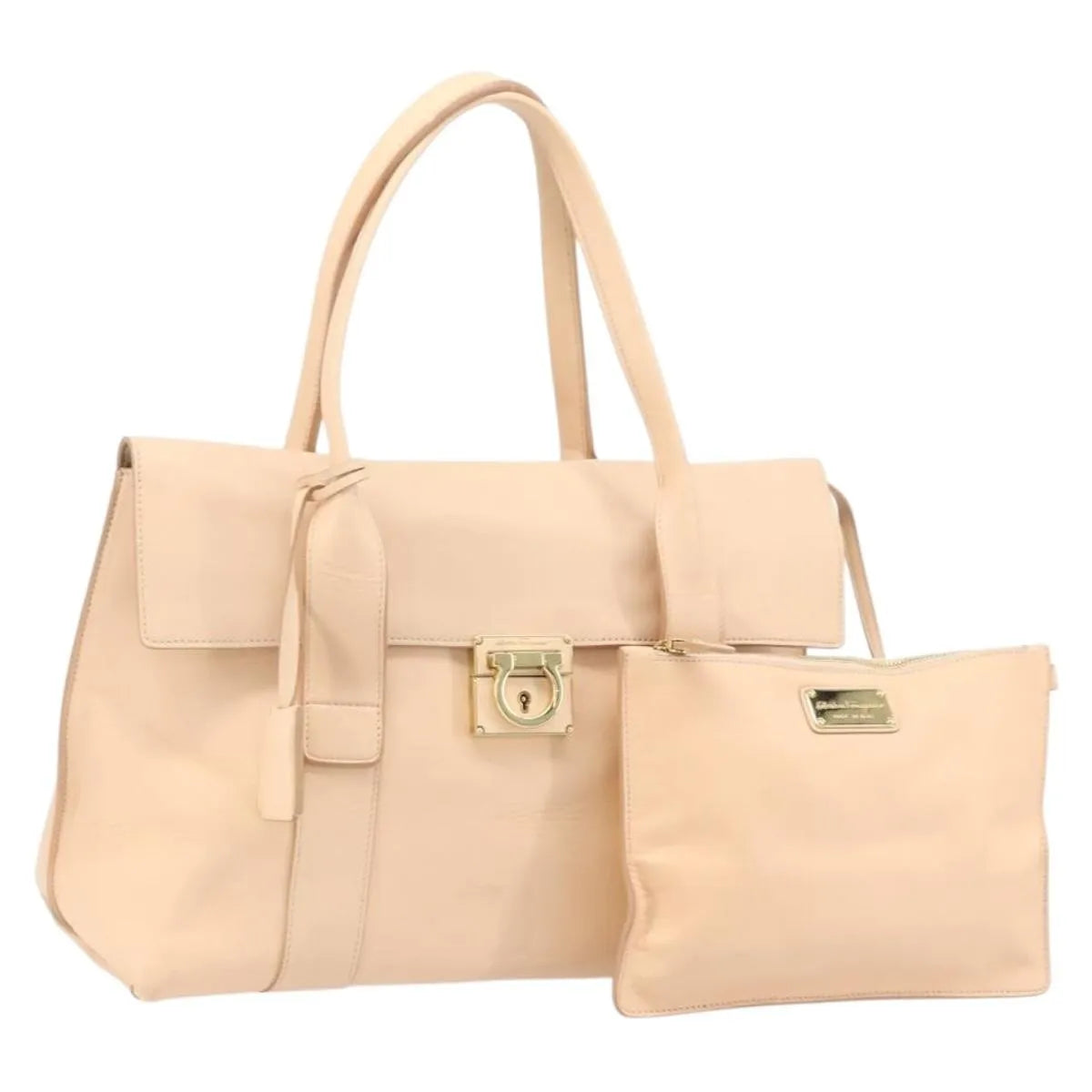 Salvatore Ferragamo Sookie Satchel Leather Pink Leather Handbag (Pre-Owned)