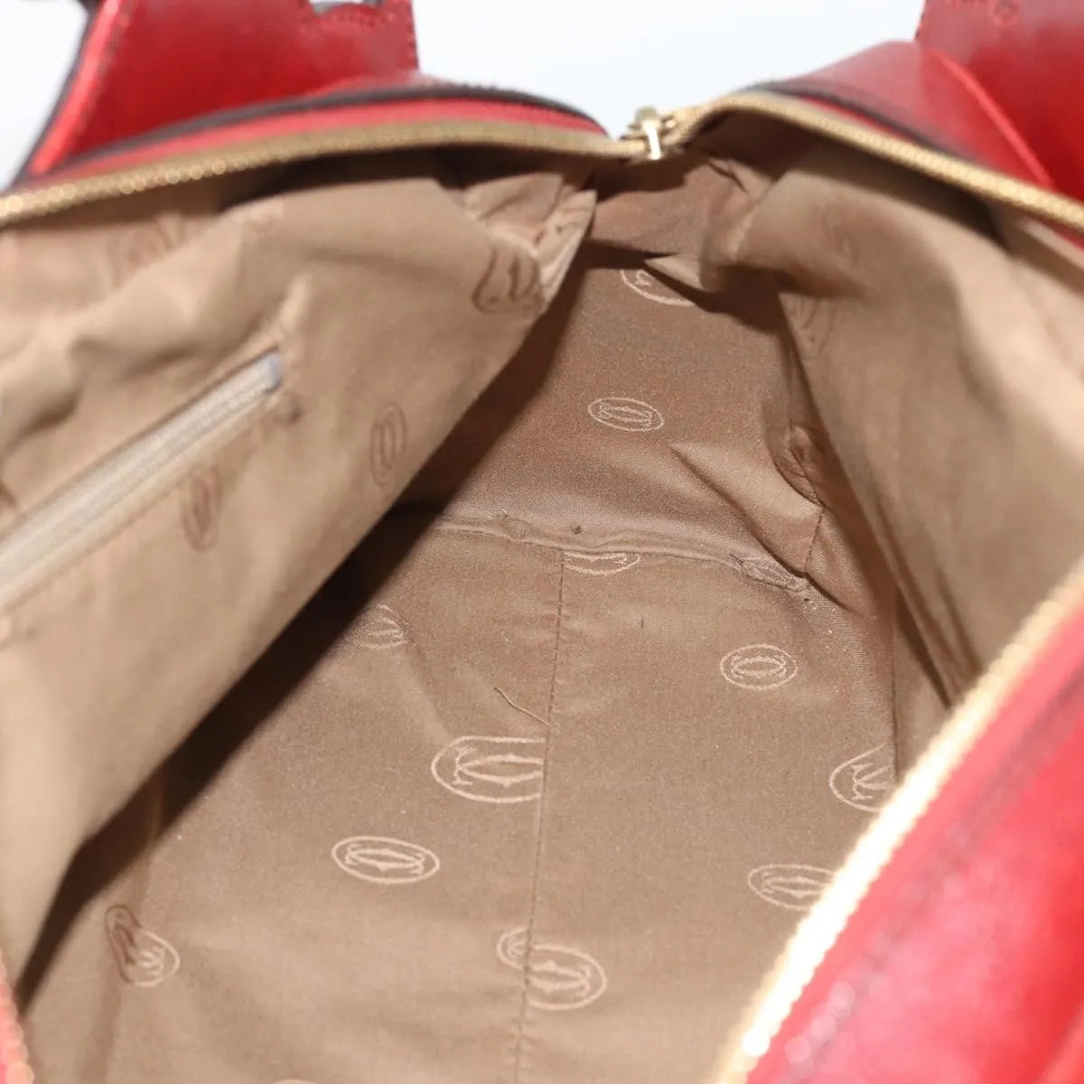 Cartier Marcello Leather Red Leather Handbag (Pre-Owned)