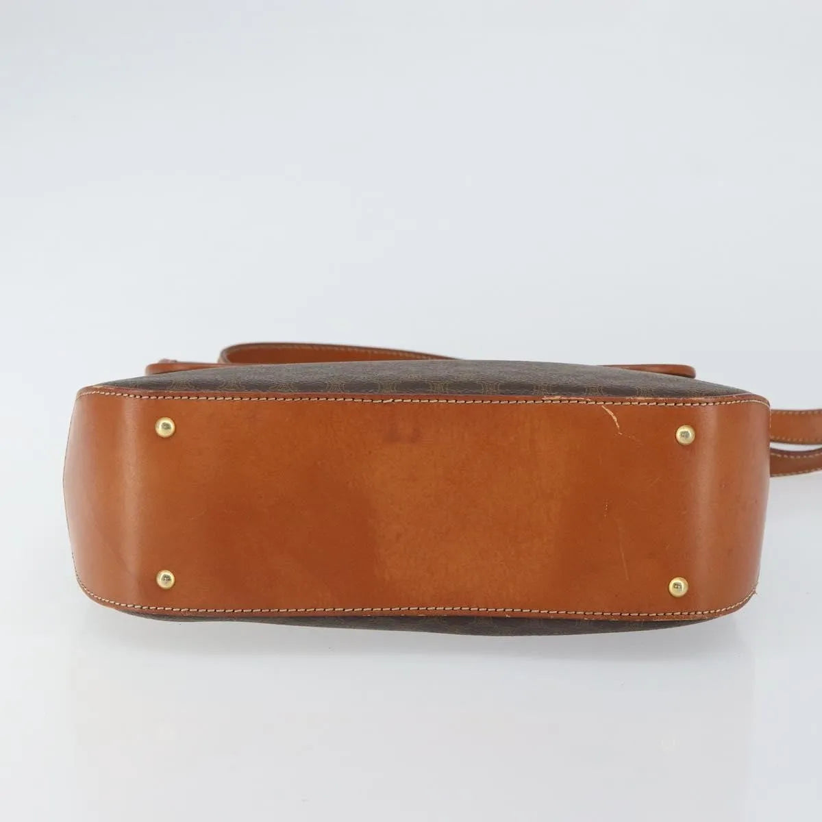 Celine Vintage Macadam Canvas Brown Canvas Handbag (Pre-Owned)