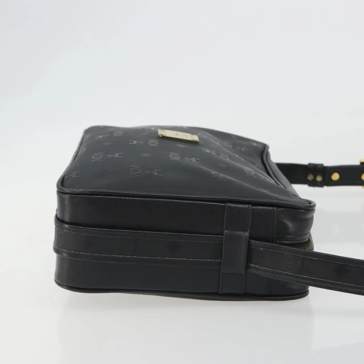 MCM Vintage Vicetos Pvc Leather Black Canvas Shoulder Bag Bag (Pre-Owned)