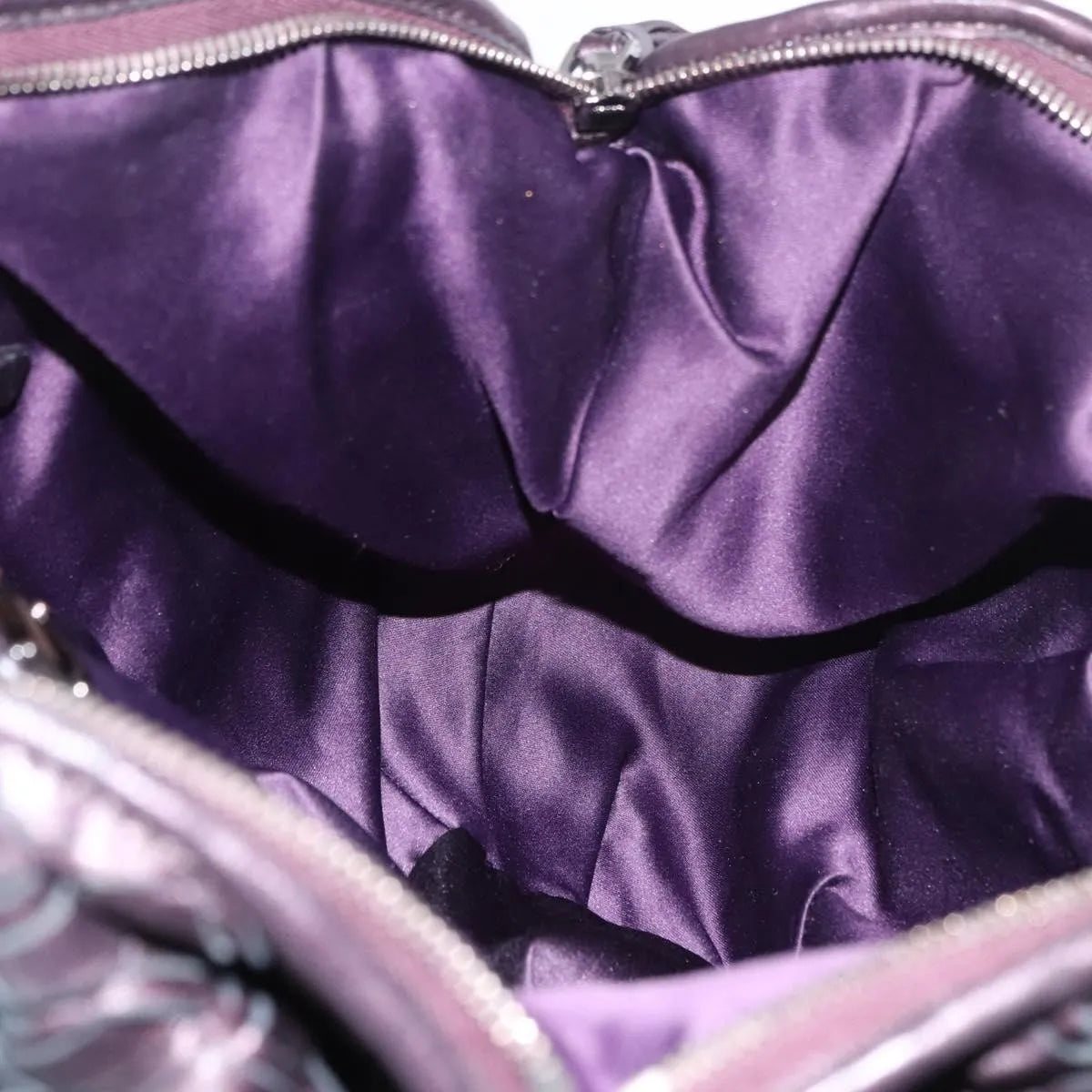 Miu Miu Hobo Woven Leather Purple Leather Handbag (Pre-Owned)