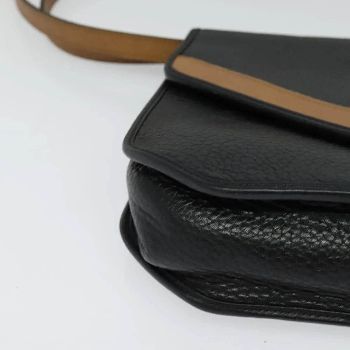 Christian Dior Vintage Cd Flap Leather Black Leather Shoulder Bag Bag (Pre-Owned)