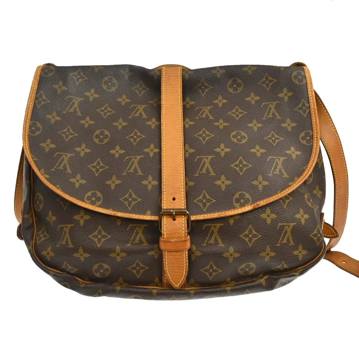 Louis Vuitton Saumur Monogram Canvas Brown Canvas Shoulder Bag Bag (Pre-Owned)