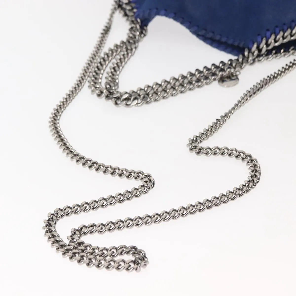 Stella Mccartney Falabella Fold Over Shaggy Deer Blue Polyester Shoulder Bag Bag (Pre-Owned)