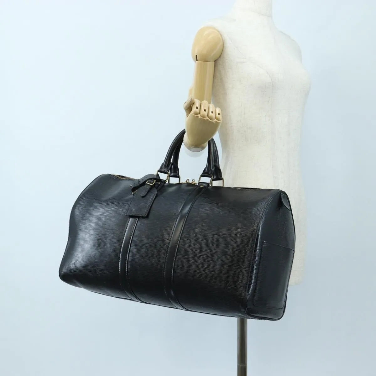 Louis Vuitton Keepall Epi Black Leather Travel Bag Bag (Pre-Owned)