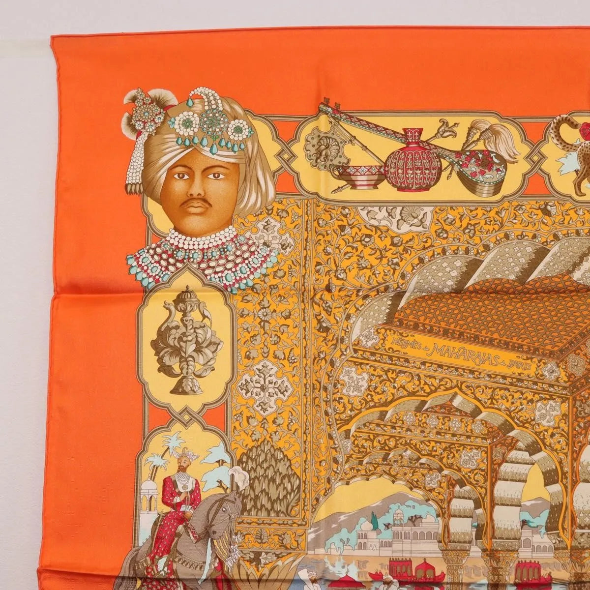 Hermes Carré 90 Silk Multicolor Orange Silk Scarve & Shawl Accessory (Pre-Owned)