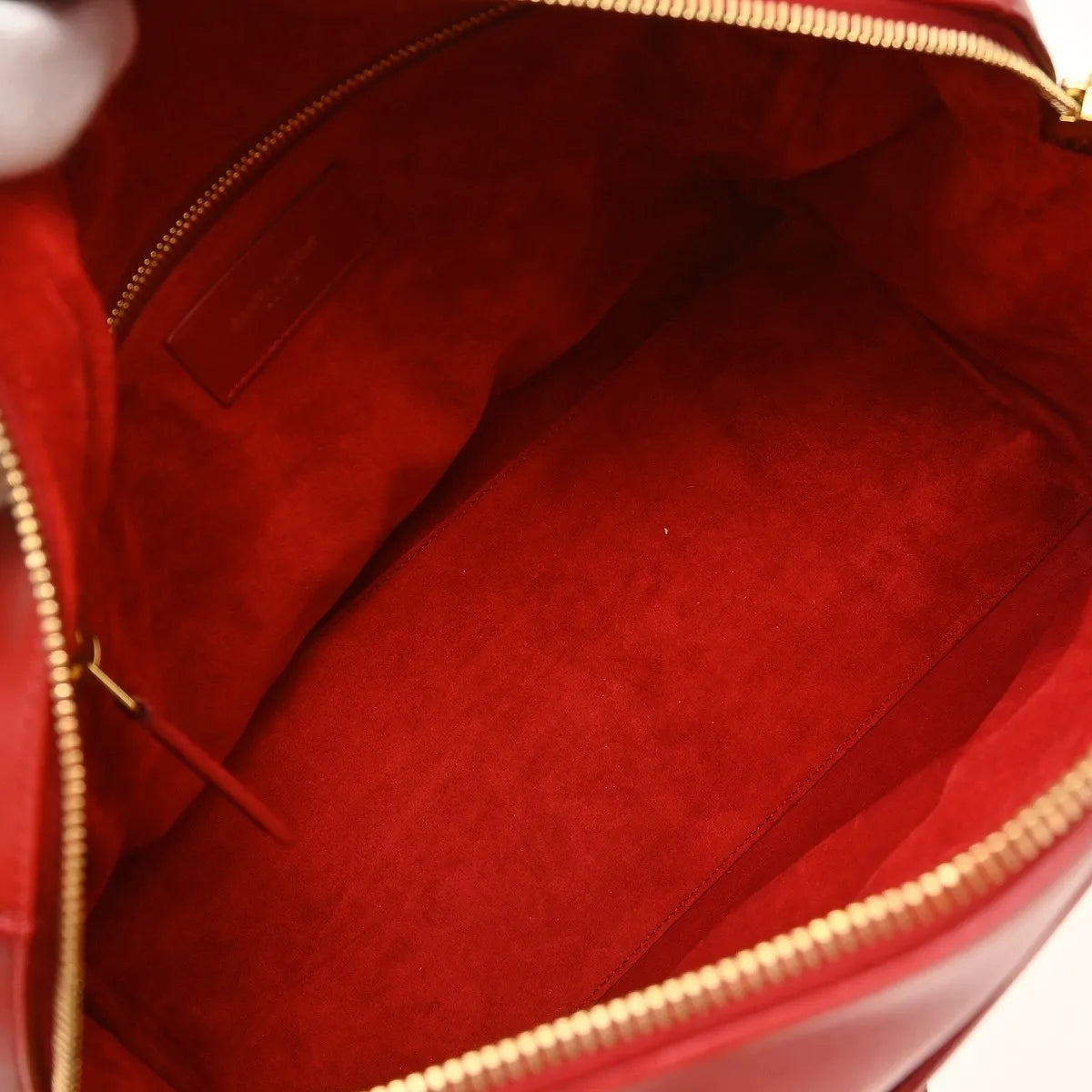 Saint Laurent Classic Duffle Leather Red Leather Handbag (Pre-Owned)