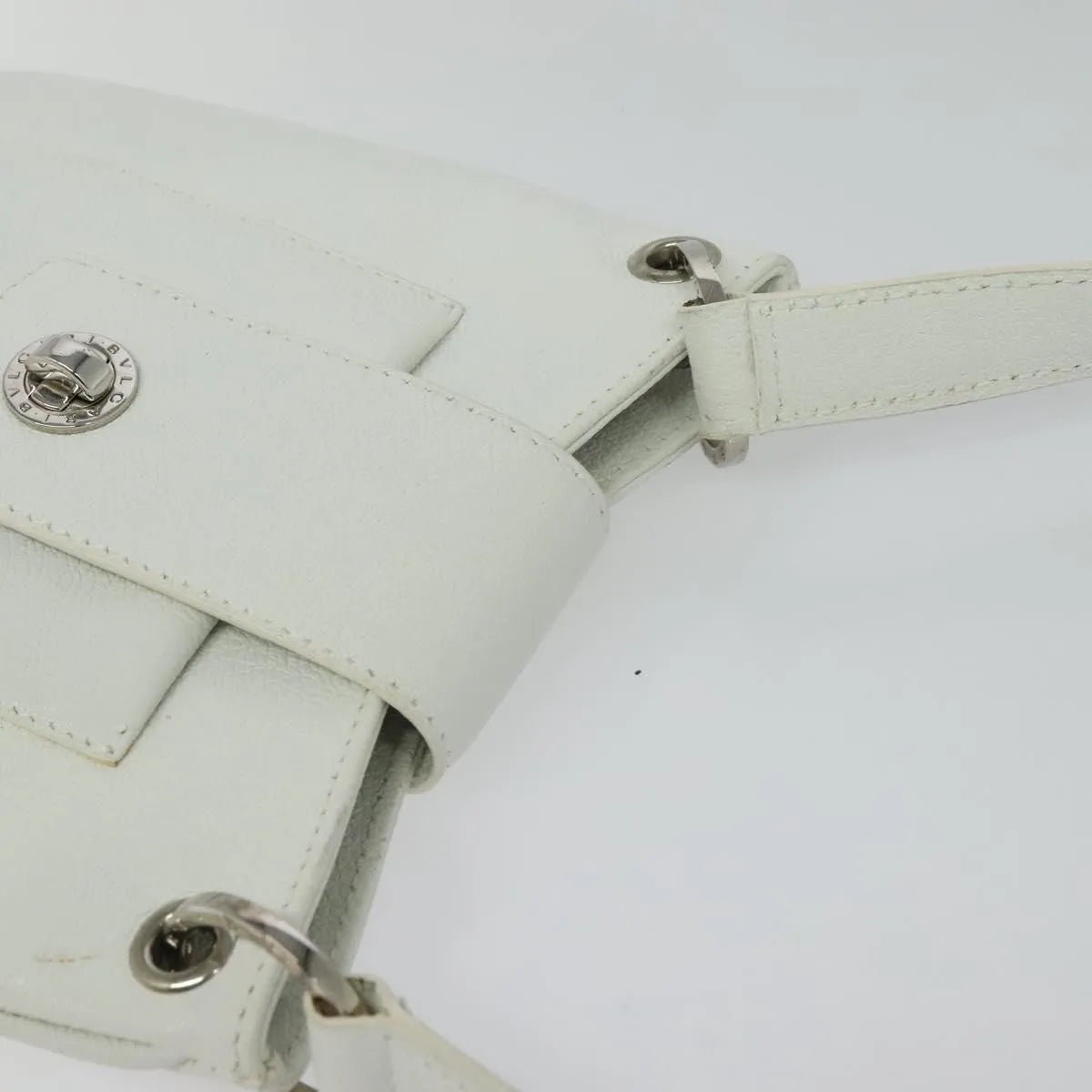 Bvlgari Vintage Leather White Leather Shoulder Bag Bag (Pre-Owned)