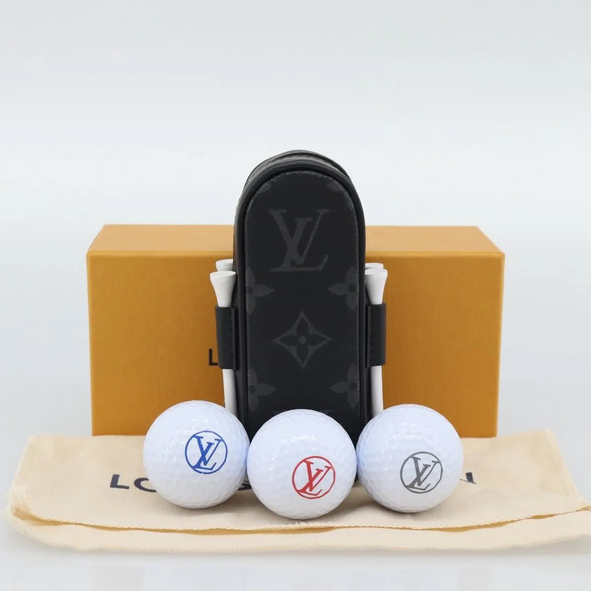 Louis Vuitton Golf Ball Case Monogram Black Canvas Clutche & Pouche Bag (Pre-Owned)