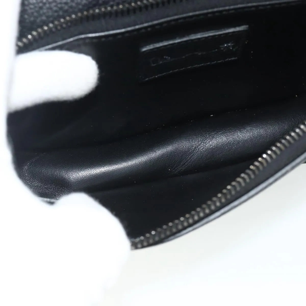 Christian Dior Saddle Pouch Belt Leather Black Leather Clutche & Pouche Bag (Pre-Owned)