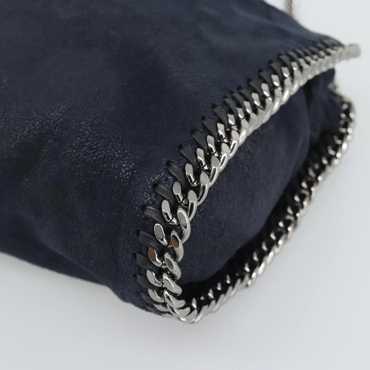 Stella Mccartney Falabella Fold Over Faux Leather Navy Polyester Shoulder Bag Bag (Pre-Owned)