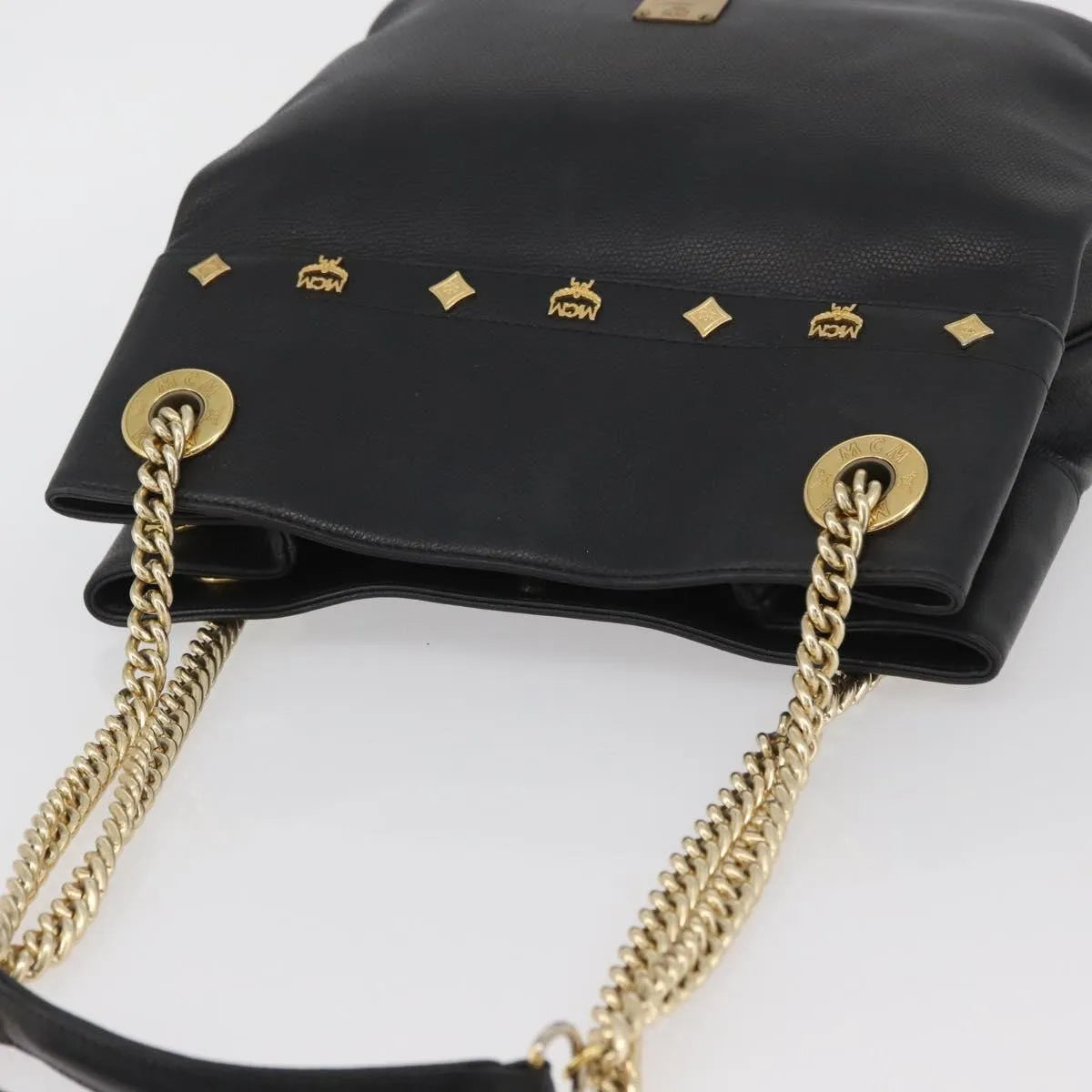 MCM Vintage Vicetos Leather Black Leather Shoulder Bag Bag (Pre-Owned)