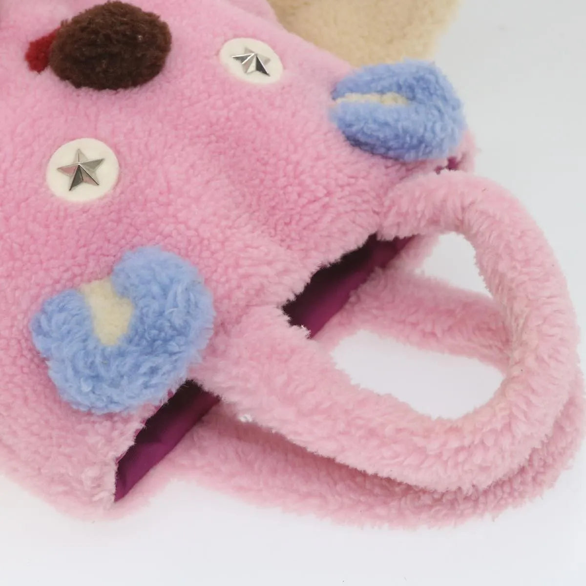 Gucci Children's Flying Bear Tote Wool Pink Wool Handbag (Pre-Owned)