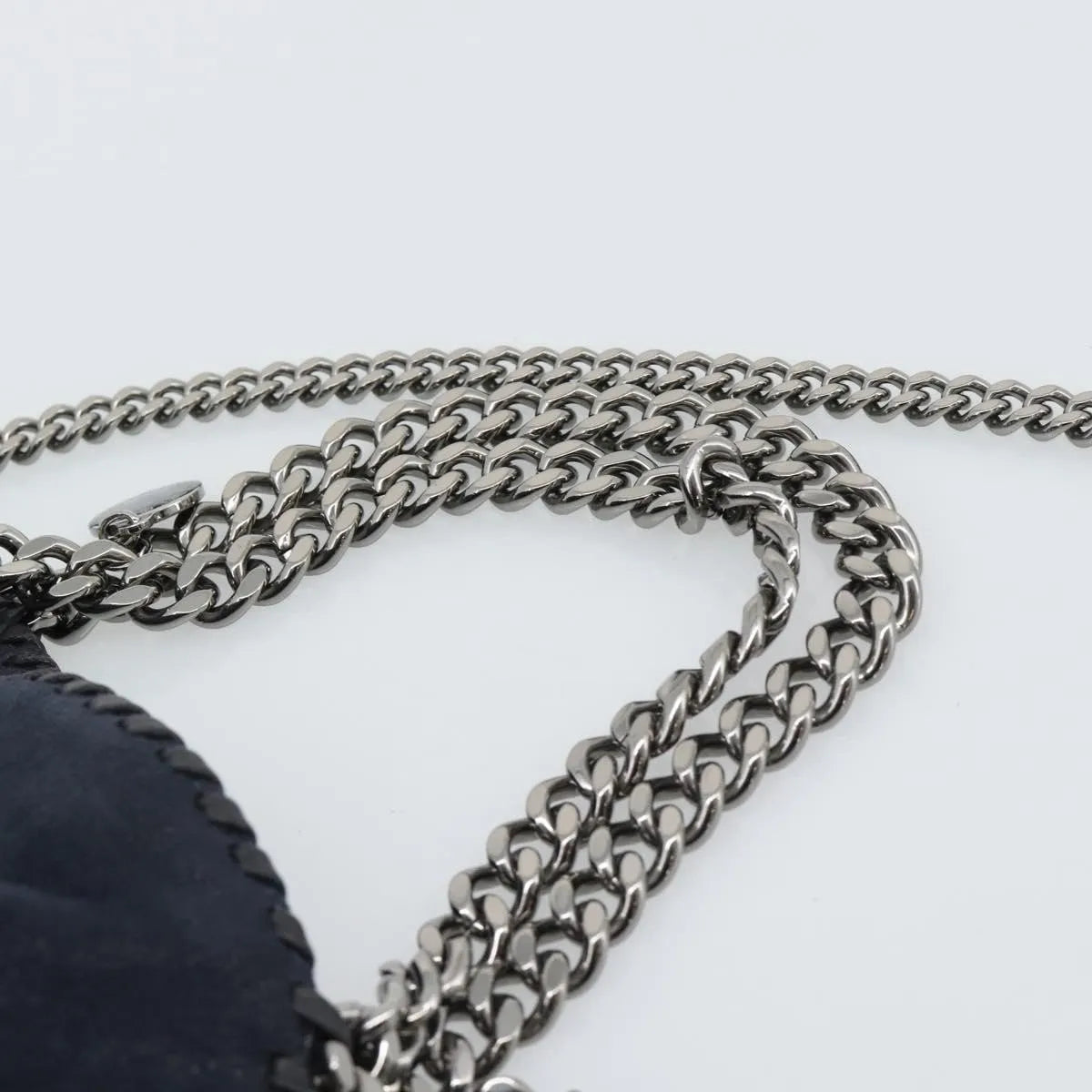 Stella Mccartney Falabella Fold Over Faux Leather Navy Polyester Shoulder Bag Bag (Pre-Owned)