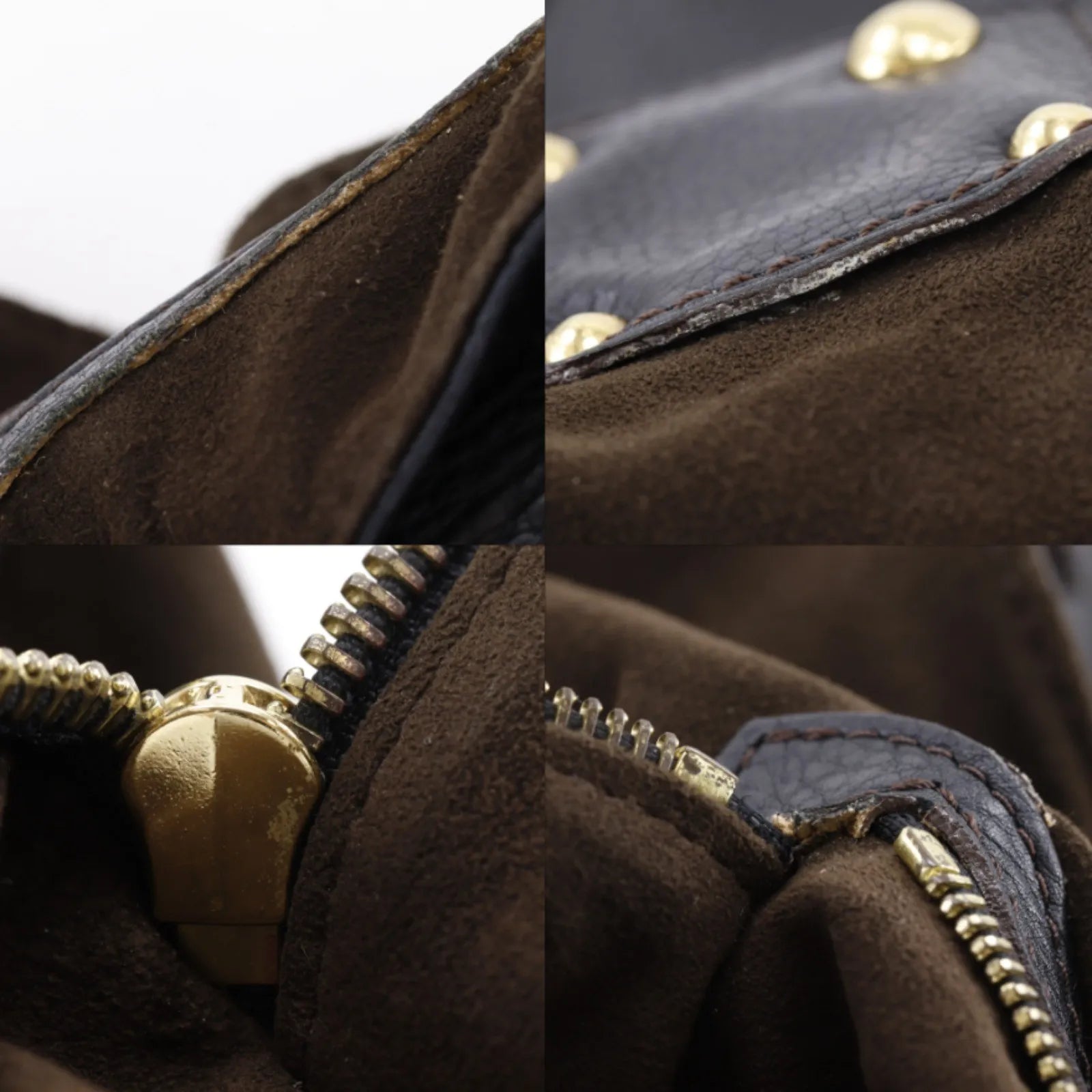 Louis Vuitton L Hobo Mahina Leather Black Leather Tote Bag Bag (Pre-Owned)