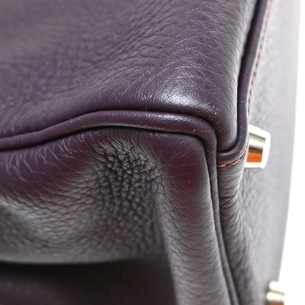 Hermes Kelly Retourne Clémence Taurillon Purple Leather Handbag (Pre-Owned)