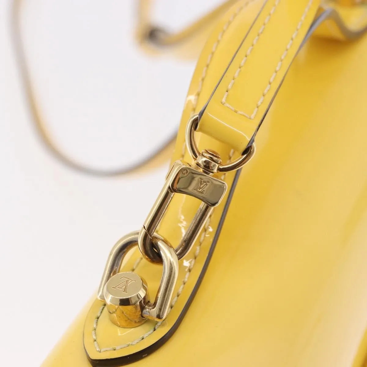 Louis Vuitton Monceau Vernis Yellow Patent_Leather Handbag (Pre-Owned)
