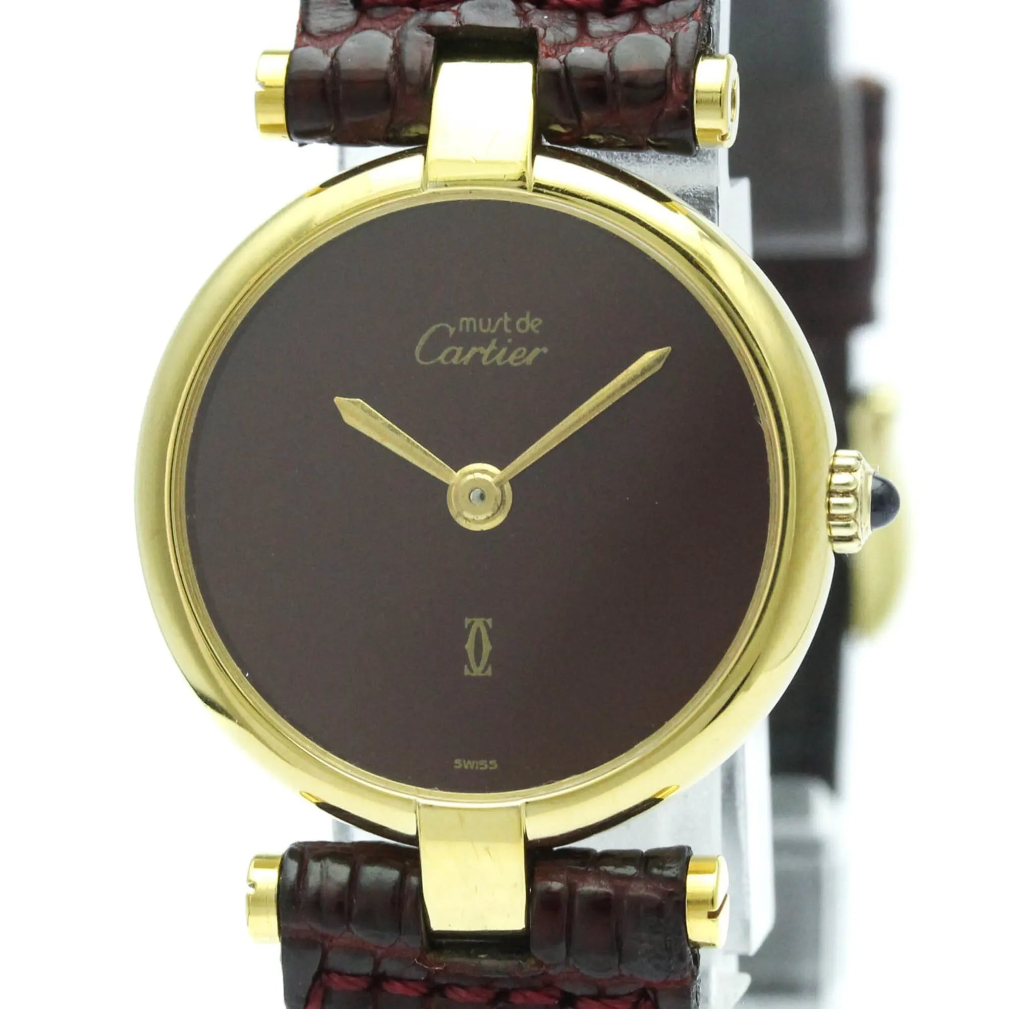 Cartier Must Vendôme Stainless Steel And Leather Watch (Pre-Owned)