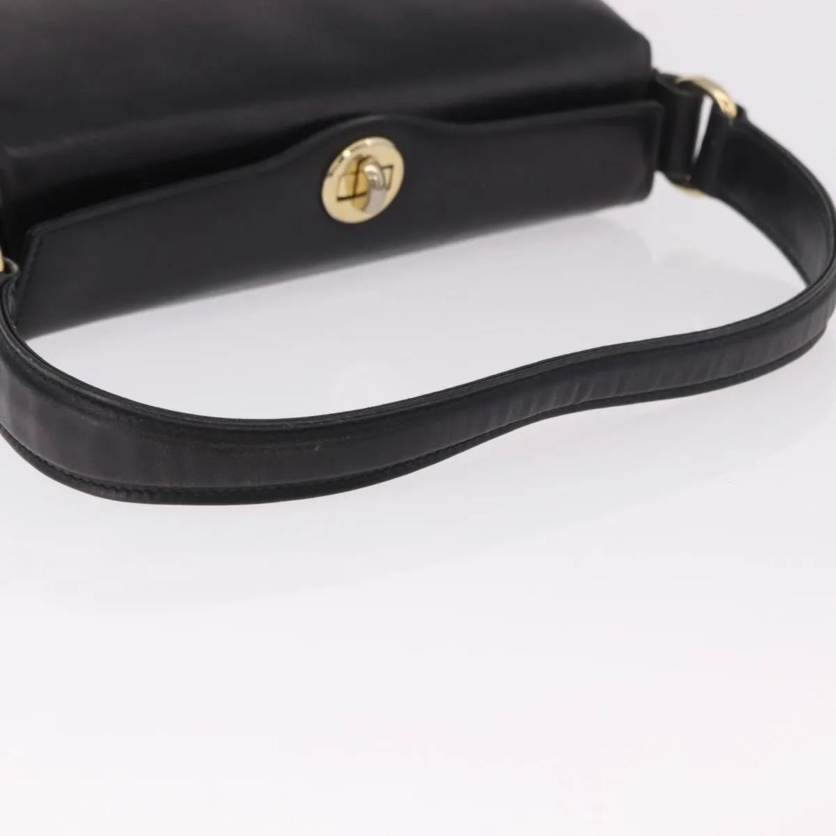 Gucci Vintage Convertible Bamboo Box Leather Black Leather Handbag (Pre-Owned)