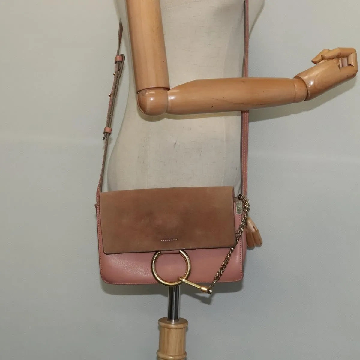 Chloe Faye Shoulder Bag Leather And Suede Pink Leather Shoulder Bag Bag (Pre-Owned)