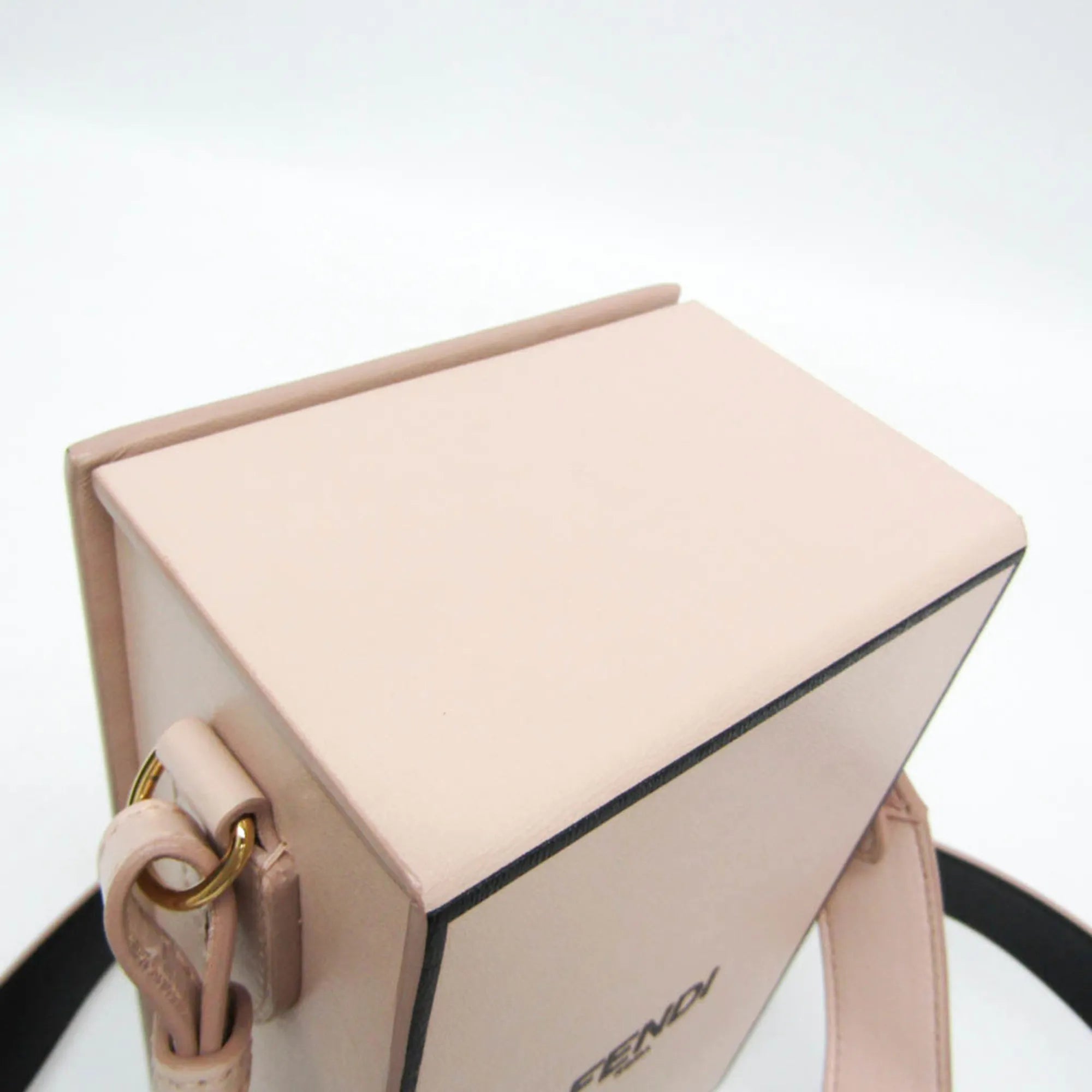 Fendi Logo Vertical Box Leather Pink Leather Shoulder Bag Bag (Pre-Owned)