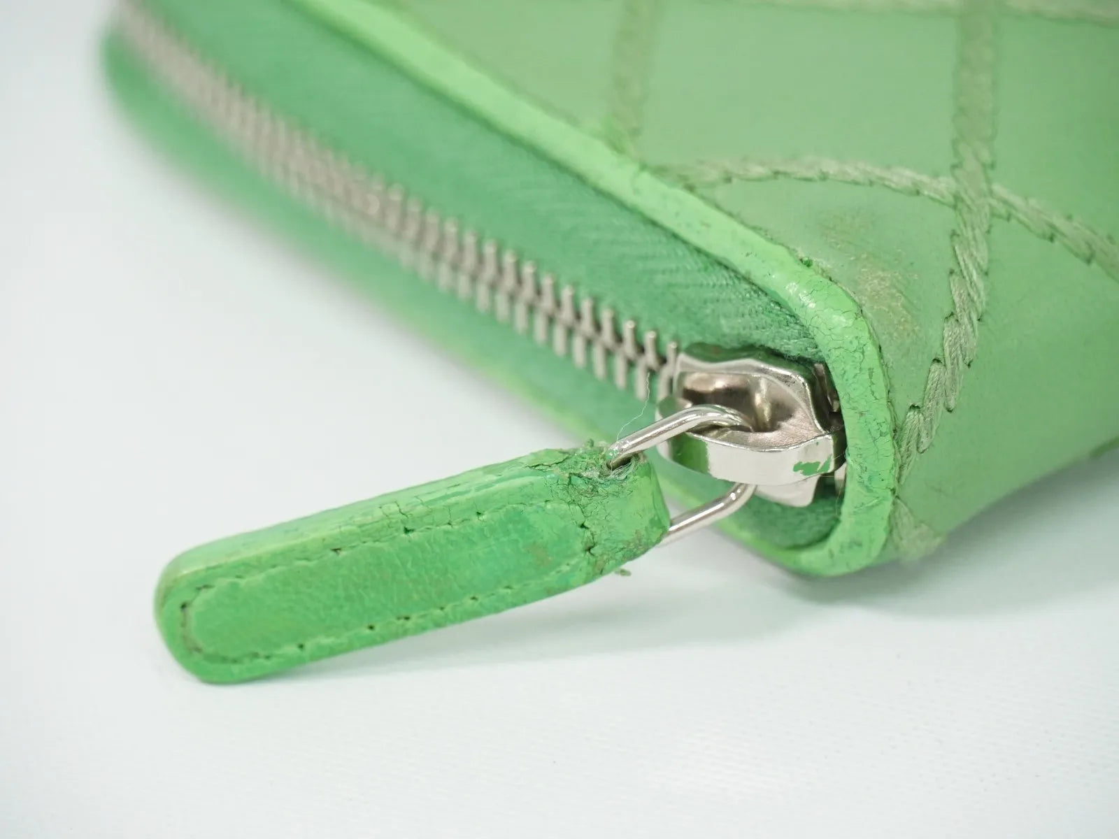 Chanel Wild Stitch Topics Wallet Lambskin Green Leather Wallets Accessory (Pre-Owned)