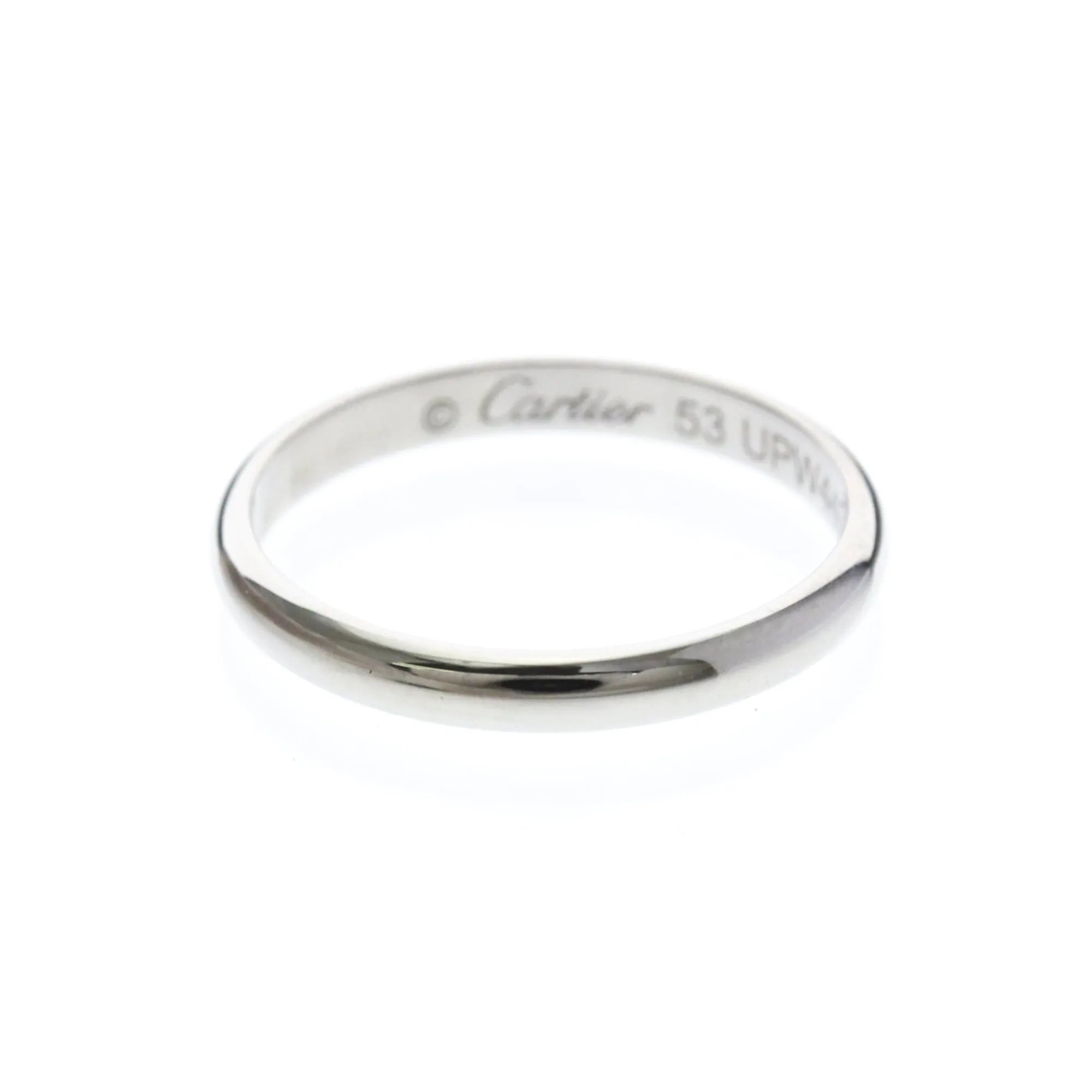 Cartier 1895 Wedding Band Platinum Silver Platinum Ring Jewelry (Pre-Owned)