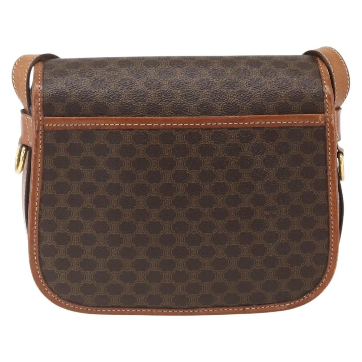 Celine Vintage Macadam Canvas And Leather Brown Canvas Shoulder Bag Bag (Pre-Owned)